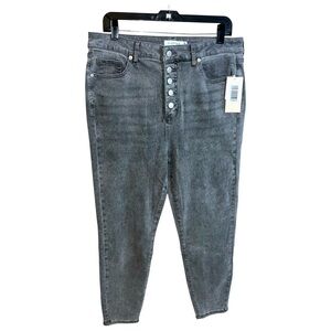 Just Fab Jeans Women’s Size 34 Gray Button Fly Straight 34x28 New